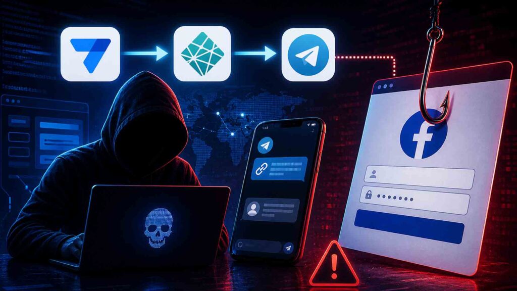 Hacker Manfaatkan AppSheet, Netlify, dan Telegram untuk Phishing Facebook