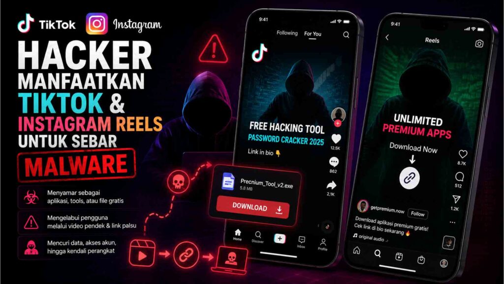 Hacker Manfaatkan TikTok dan Instagram Reels untuk Sebar Malware