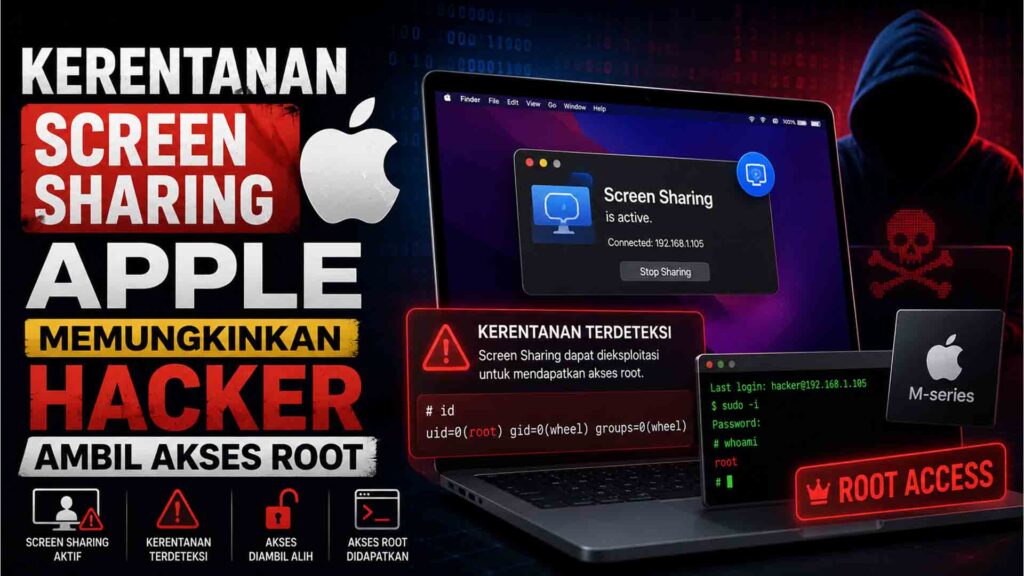 Kerentanan Screen Sharing Apple Memungkinkan Hacker Ambil Akses Root